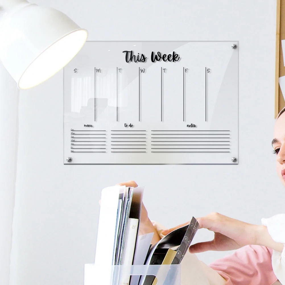 

2Sets Clear Acrylic Erasable Message Board Memo Board for Home Office Kitchen Wedding Party Creative Memos Boards