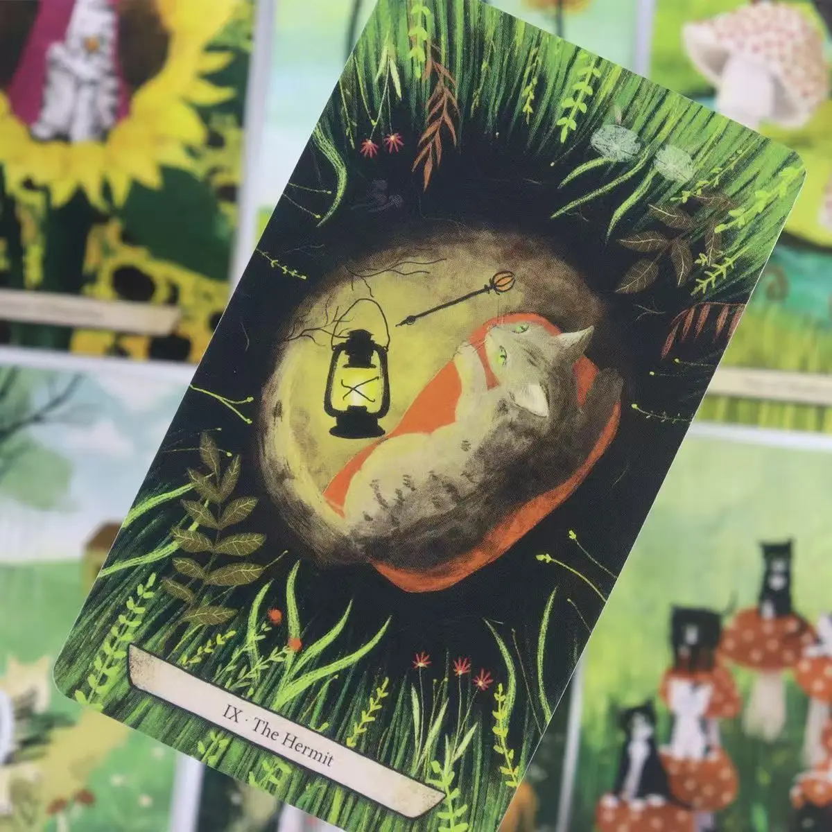 Enchanted Forest Felines Tarot Deck 78 Pcs Tarot Cards Based on Rider System Experience The Power of Cat-omancy - 10.3*6cm