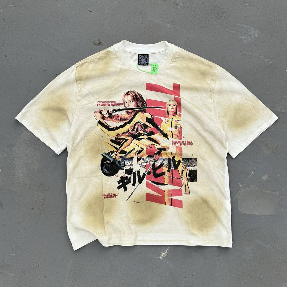 

Yao Fashion Film Altitude Print 100% Cotton Tee Tops Men Clothing Streetwear Retro Oversize Casual Vintage T Shirt For Men