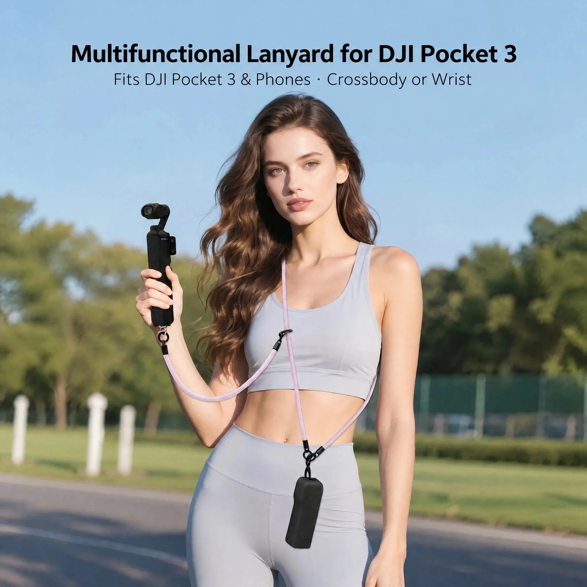 1pc Adjustable Universal Lanyard For DJI Pocket 3 Lanyard 3 in 1 Wrist Crossbody Long Neck Strap Anti-drop Camera Rope Accessori