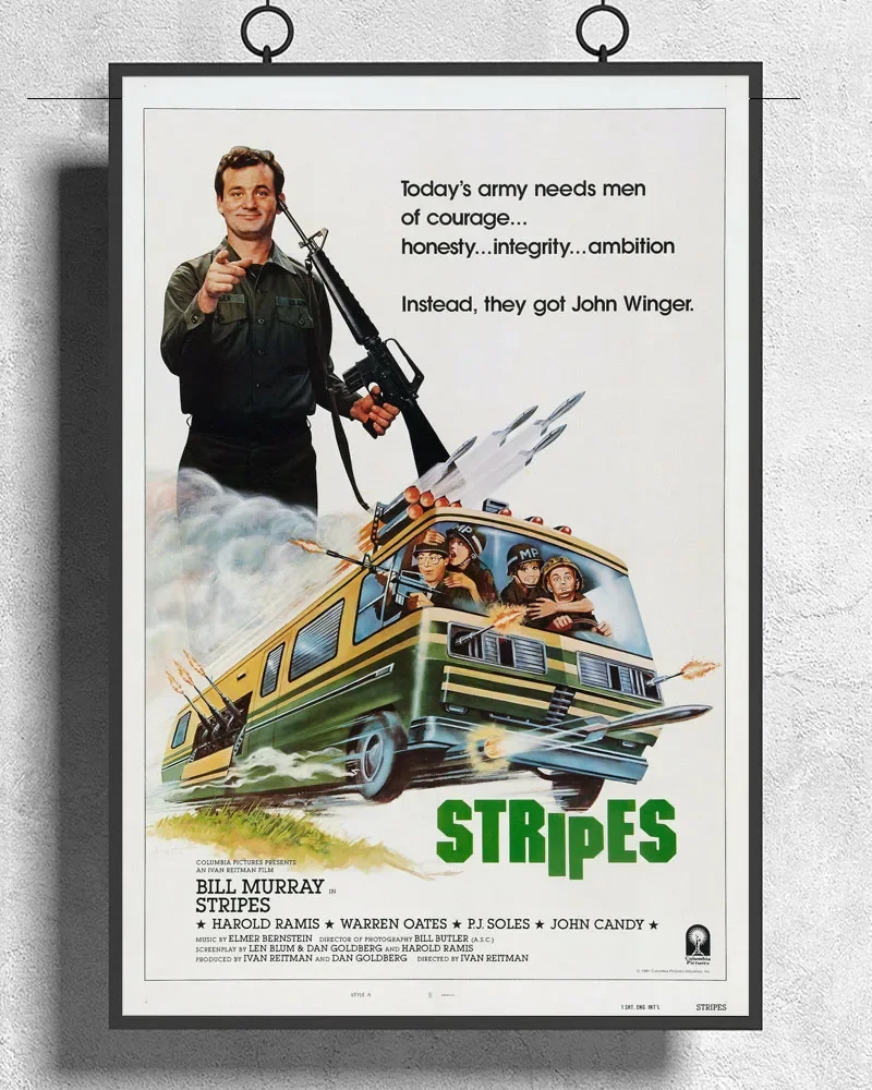 L137 STRIPES Movie 1981 Classic 02 Silk Fabric Poster Art Decor Indoor Painting Gift