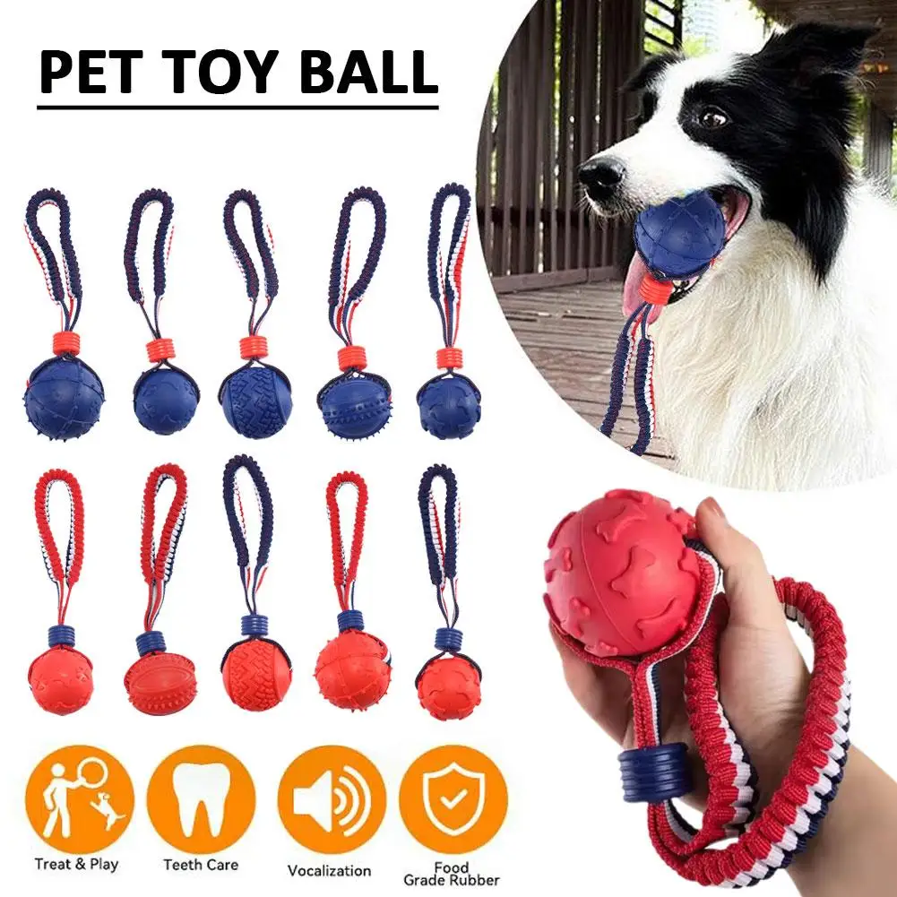 Dog Ball Toys Bouncy Rubber Ball Chew Toys Pet Dog Toy Ball With String Interactive Toys For Big Dog Puppy Games Toys ﻿ Y5e8