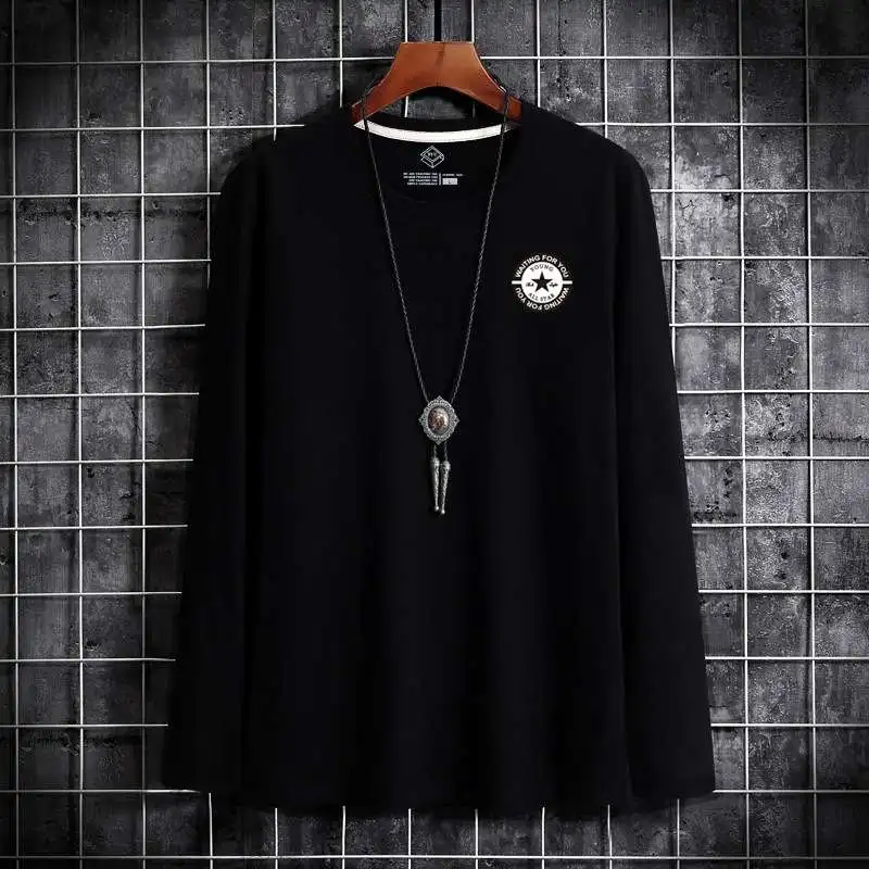 

Long Sve round Ne T-irt Men's Spring Autumn Student Faion Korean Sle Inner Wear Base irt Autumn Clothes