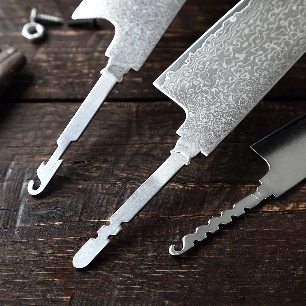 Kitchen Knives Set 1-9pcs Blank Blade DIY Kitchen Knife 67 Layers Damascus Steel Razor Sharp Tools High Hardness For Meat Fish view 5