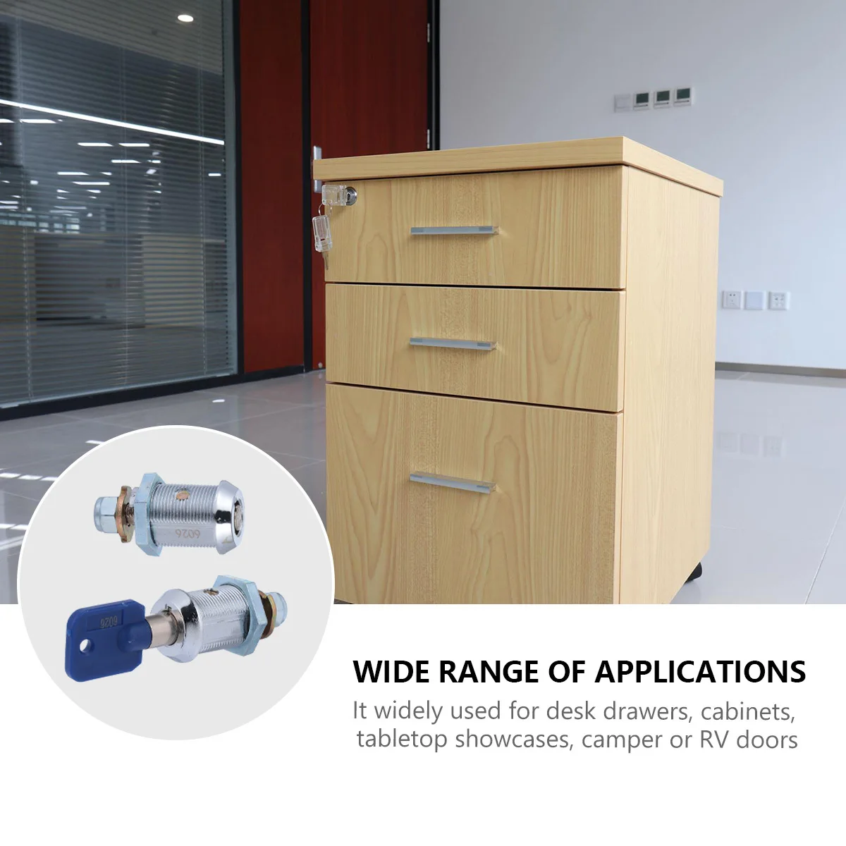 

2pcs Tubular Cam Locks Round Door For Cabinet Wood Metal Enclosure Desk Drawer Key Lock With 1 Key Game Console Tool