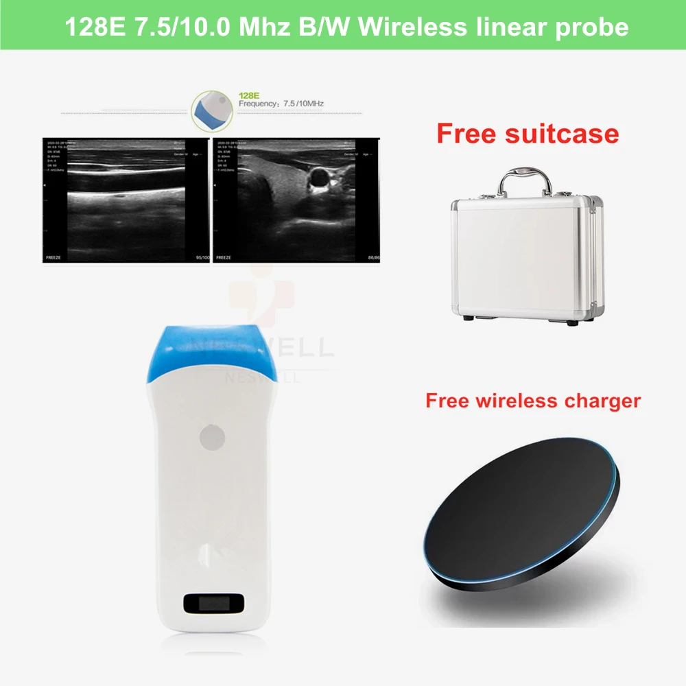 Sonostar Handhed 7.5MHZ 10MHZ 14MHZ 80E/128E Elements Wifi Wireless Ultrasound Scanner Linear Probe