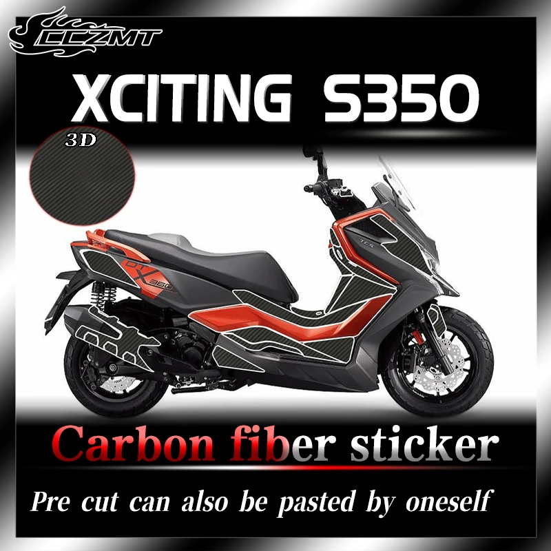 For KYMCO DTX360 XCITING S350 2021 3D carbon fiber protective coating transparent coating anti scratch modificatio