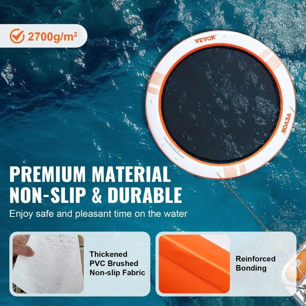 Floating Dock 10ft Water Platform with 8ft Mesh Pool