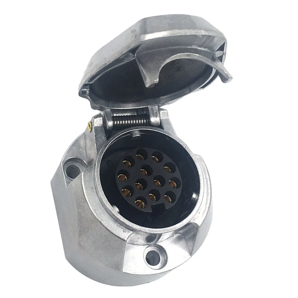 

13 Pin Trailer Plug Connector Waterproof Car Adapter Power Socket Safety Lock Lid Pure Copper Wiring Connector Car Trailer Use