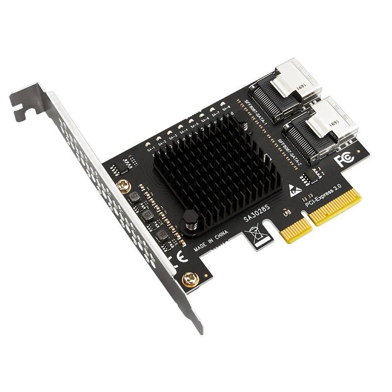 Nueva tarjeta de expansión Riser PCI-E PCI Express X4 controlador PCIe a Mini SAS 8087 8 puertos SATA 3,0 6Gbps SSD adaptador para minería de Chia