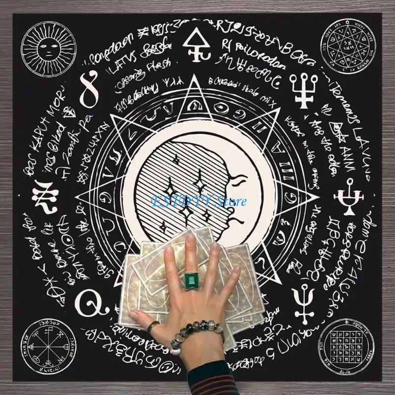 

G6DE Square Altar Board Game Cards Pad Table Cloth Metaphysical Board Game Mat