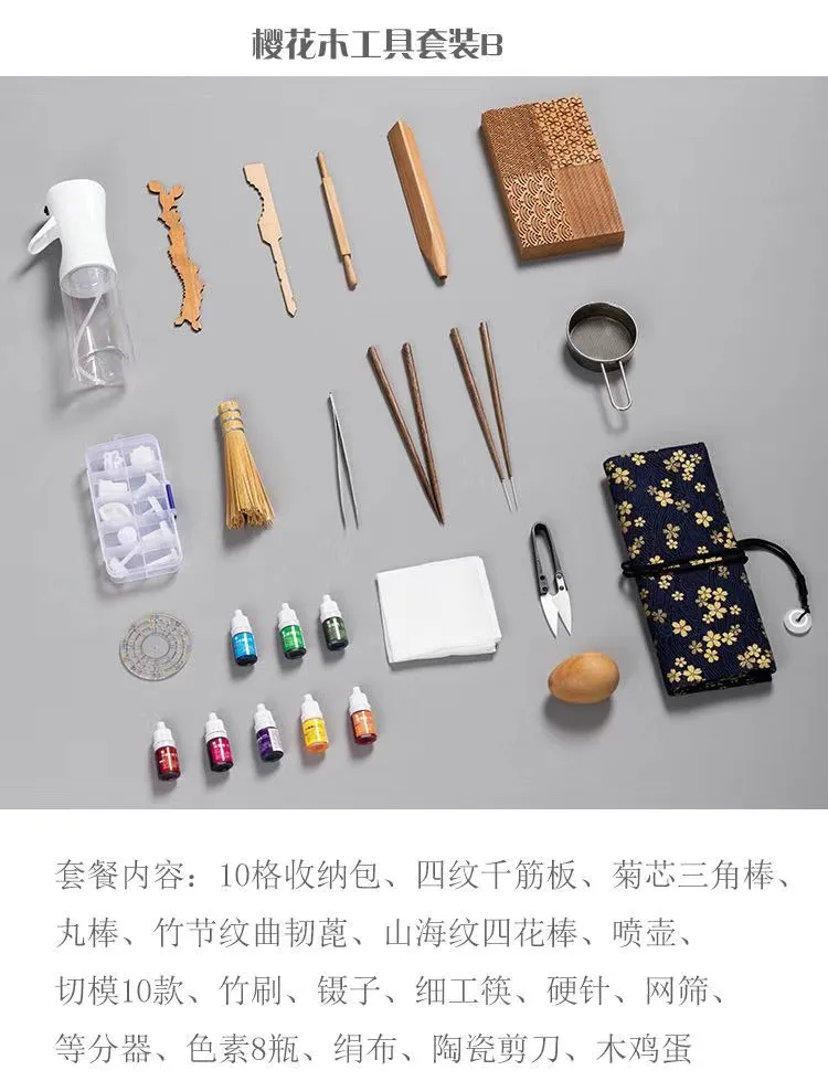 Japanisches Wako Tang Fruchtwerkzeug-Set und Schneidform für Tee-Zubereitungskurse – Detail 11