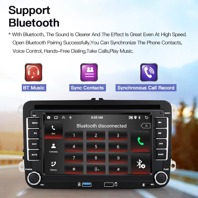 Autoradio Android 11 pour Voiture Seat Altea XL/Valentine/1870 Volkswagen VW, Lecteur Stéréo, Carplay, 2 Din, Limitation existent, Vidéo, 7 Pouces,