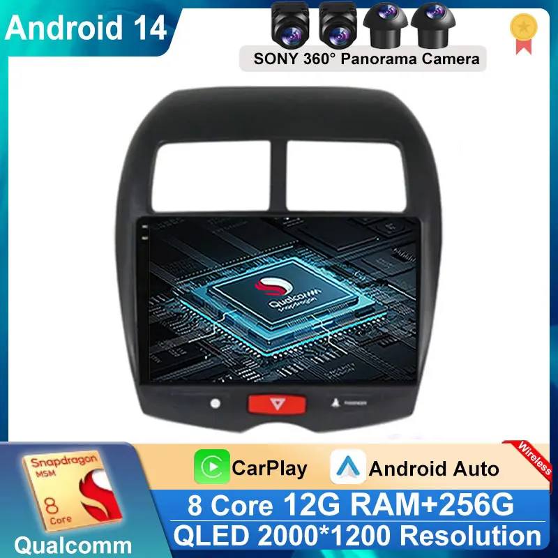 

Car Radio Android 14 For Mitsubishi ASX 1 2010 2011 - 2016 C4 Peugeot 4008 GPS Carplay Multimedia Player Navigation Stereo Audio