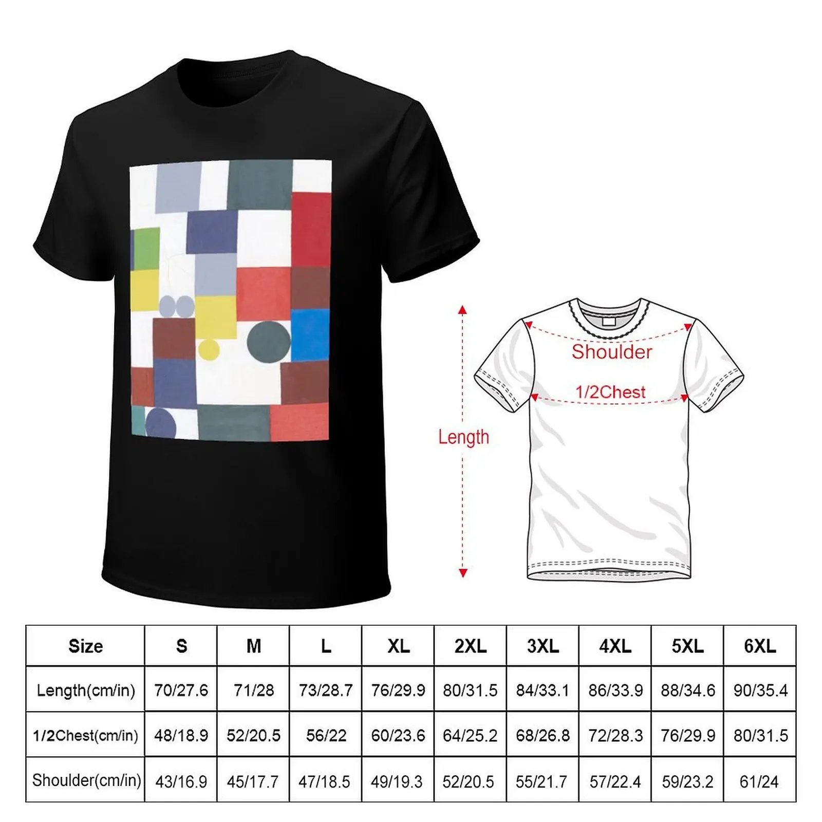 Composition with Tetragons, Rectangles and Circles Congruent - Taeuber-Arp T-Shirt Plus Size Non-Shrink T-Shirt