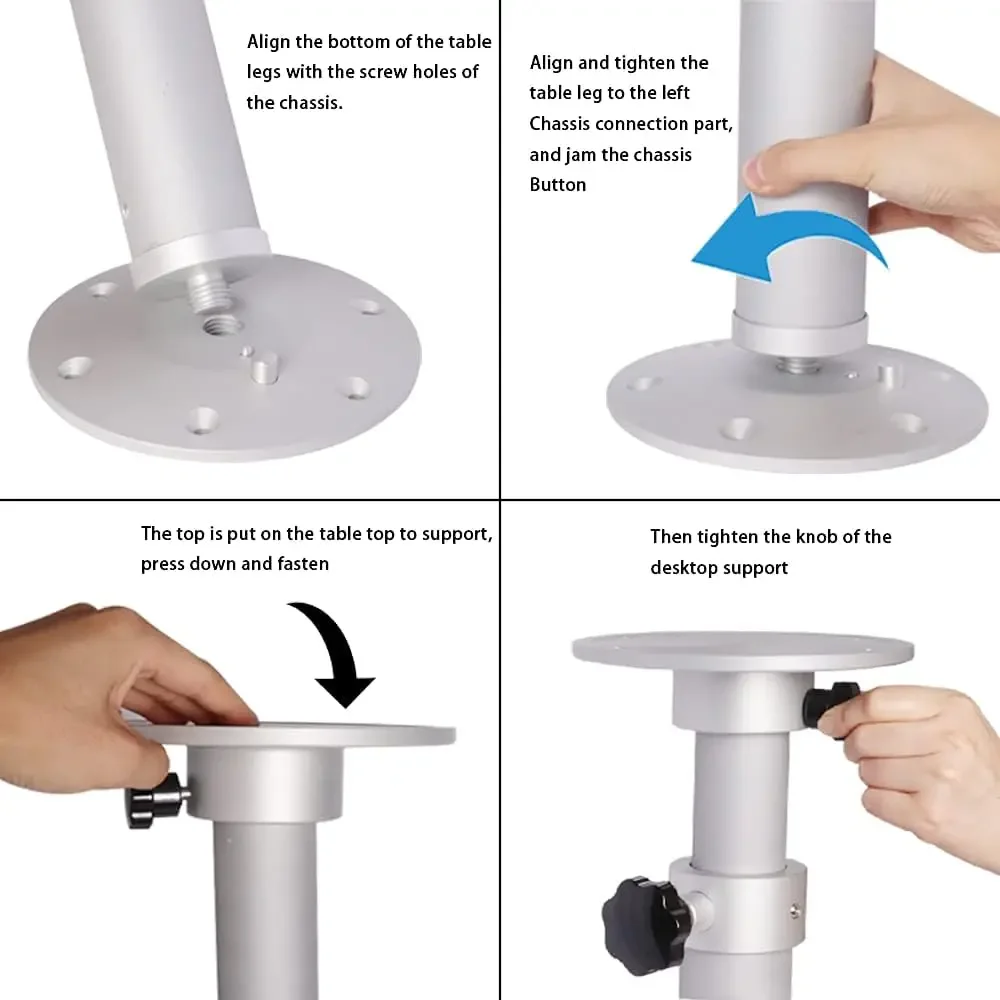 Adjustable Table Pedestal Detachable Table Base Stand Leg Base Mount Kit Compatible with Boat Yacht RV Motorhome Caravan