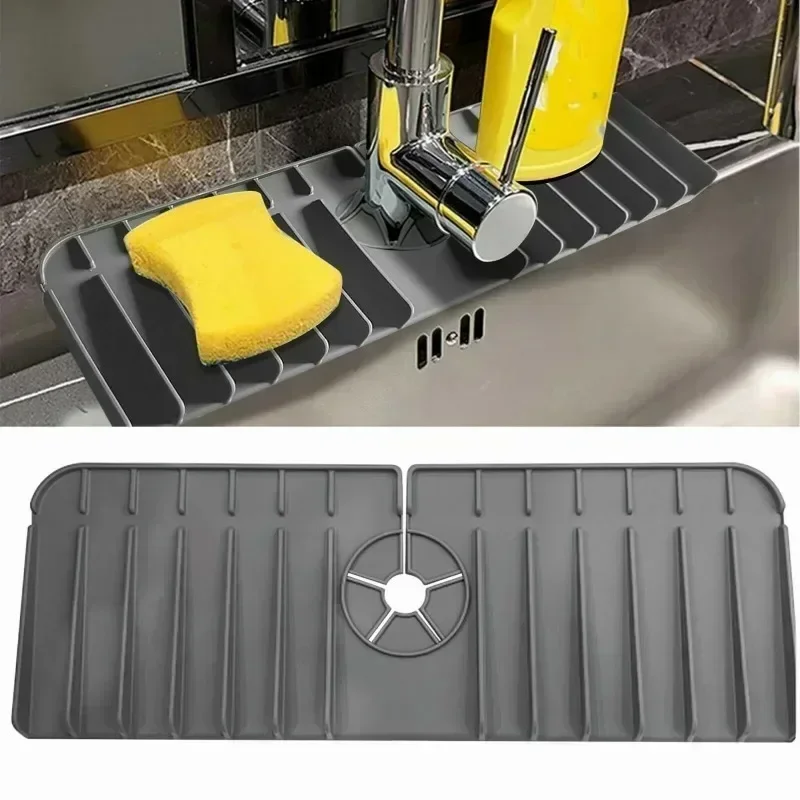 Silicone Sponge Draining Rack Kitchen Tap Splashback Sink Tap Splashback Countertop Protector Bathroom Kitchen Gadgets