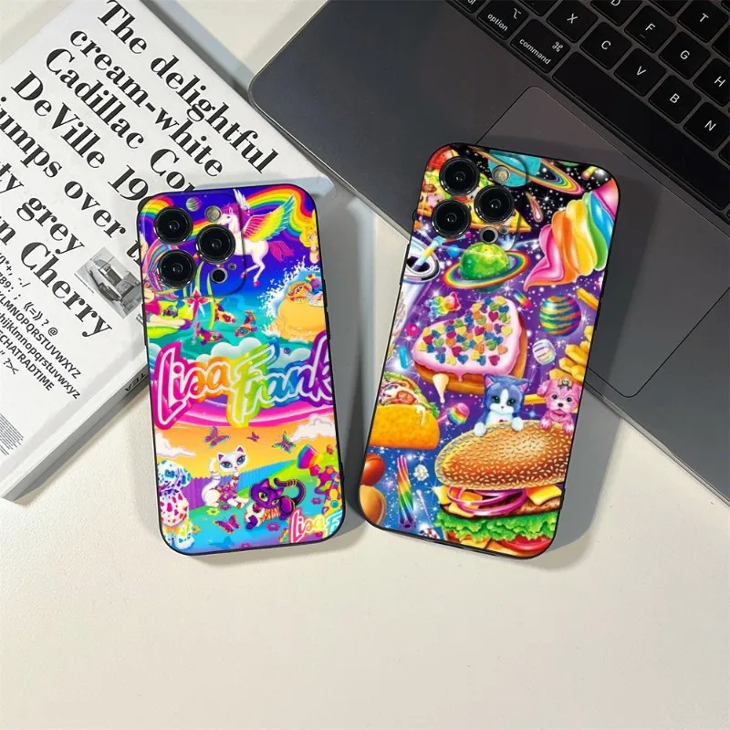 Lisa Frank tiger horse dog Cat Phone Case FOR IPhone 14 13 11 12 Pro 8 7 Plus X 13 Pro MAX XR XS MINI SE 2020 Black Covers