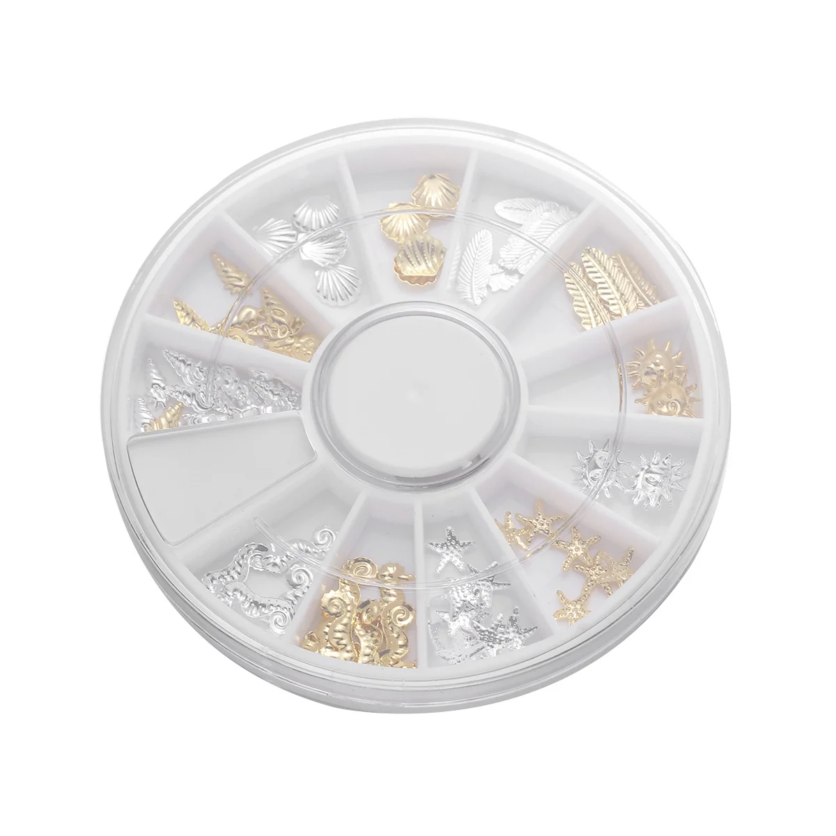 

1PC 12 Grids Nail Metal Rivet Studs DIY Nail Design Decorations Mixed Accessories for Girls Women Style 7