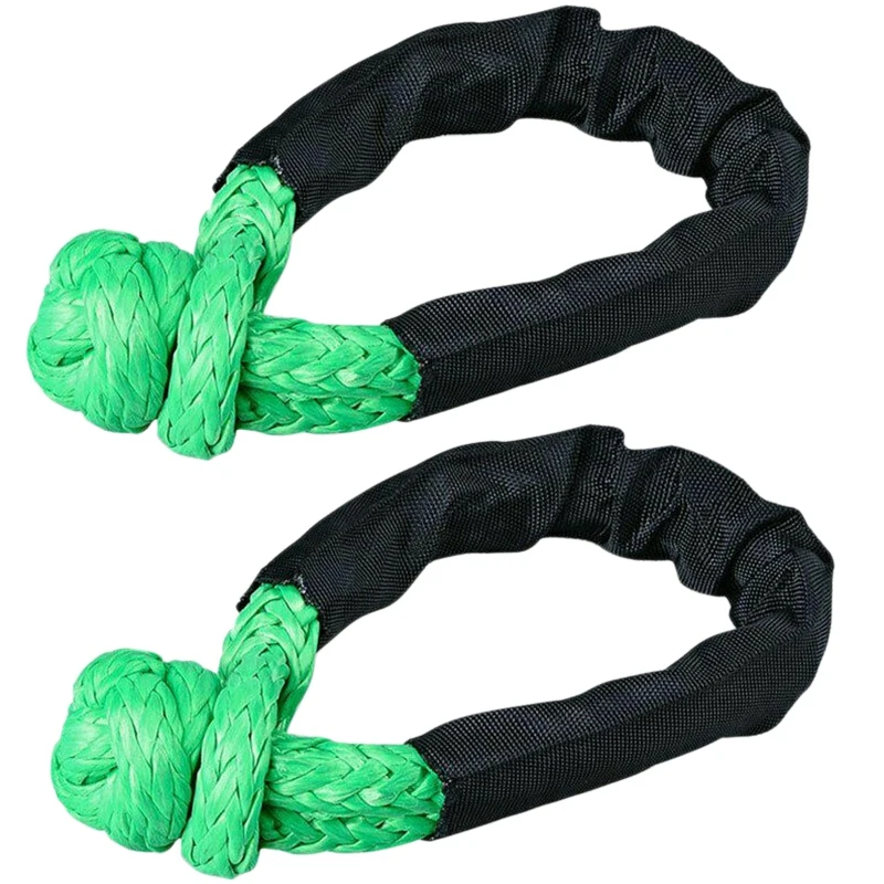 

2X Green Soft Shackle Rope Synthetic Tow Recovery Strap 38,000LBs WLL Auto Parts Tow Rope Synthetic Fiber