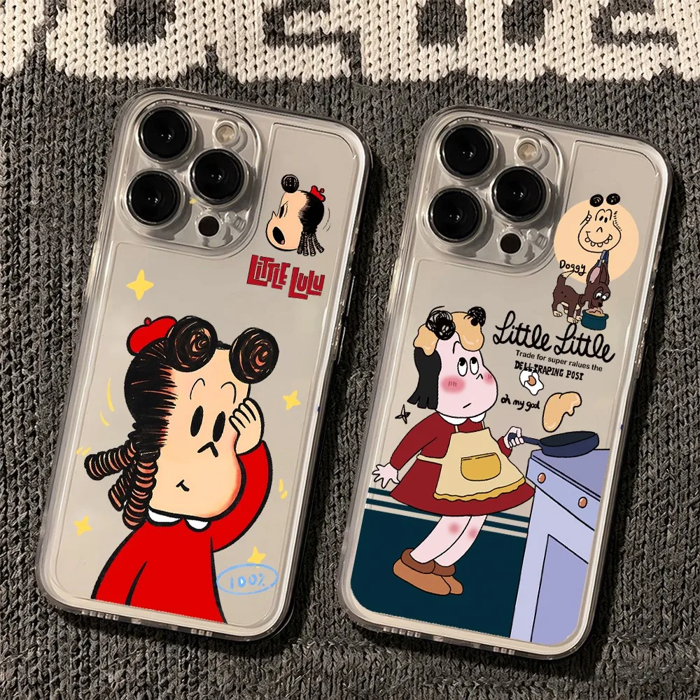 HOT Phone Case For iPhone 18 17e 17 16e 16 15 14 13 12 11 Mini Air Pro Max Plus Transparent Cute Little Girl L-lulu New