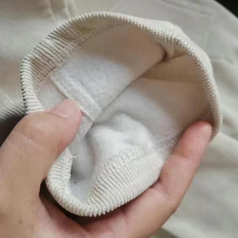 冬暖かいコーデュロイハーレムパンツ厚みのベルベット裏地パンタロンハイウエストビッグサイズ 4xl ルーズママ Spodnie カジュアルズボン XQ125