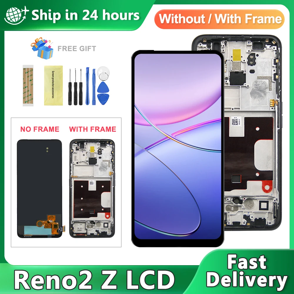 6.53'' For OPPO Reno 2 Z LCD Screen Replacement CPH1989 LCD Display Touch Screen Digitizer Panel For Oppo Reno 2 F LCD Display