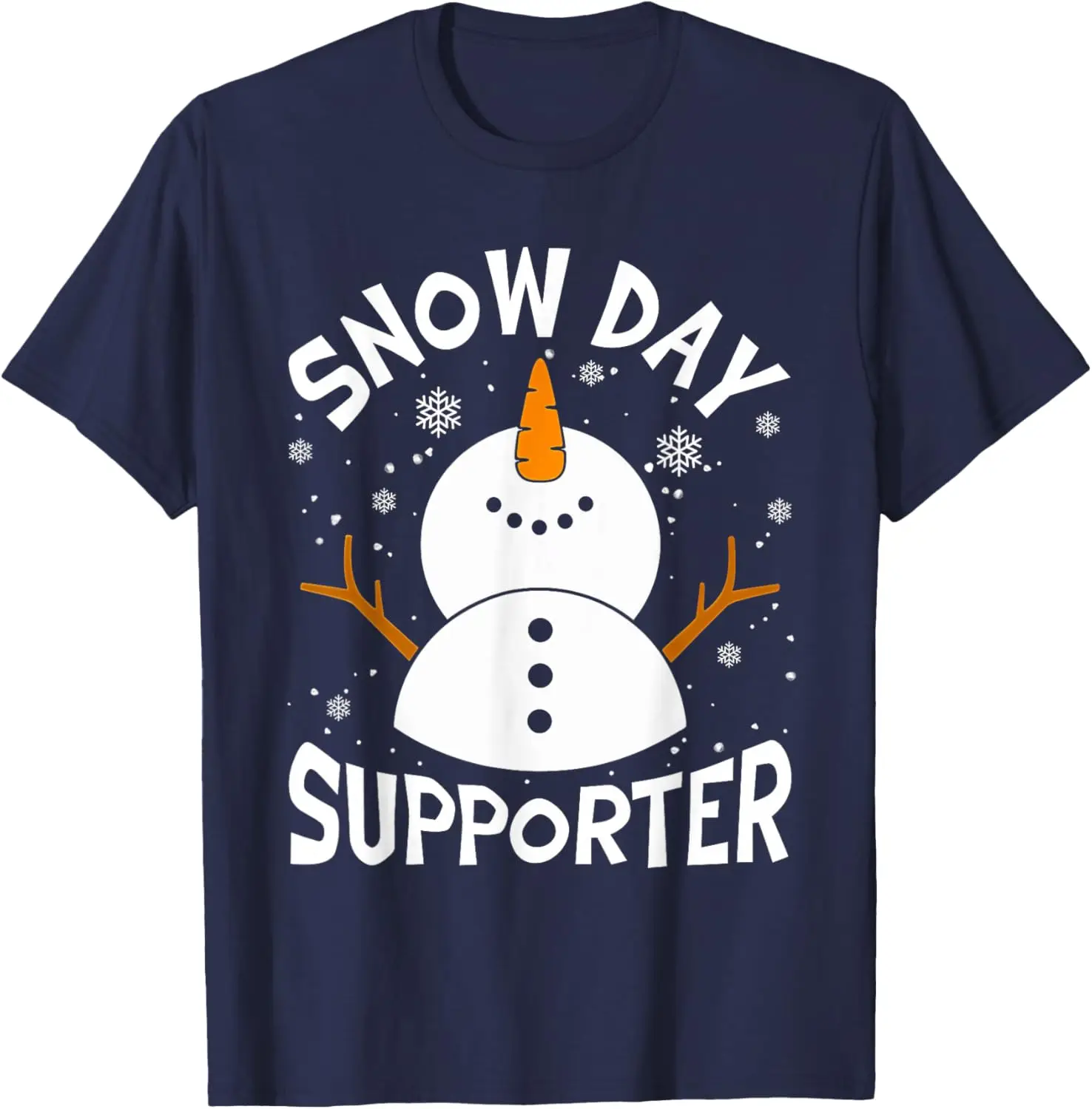 Lovely Snow Day Supporter Snowflake Funny Teacher Christmas Pajamas Pattern Printed T-shirt Tops Unisex Commuter Fashion Tops