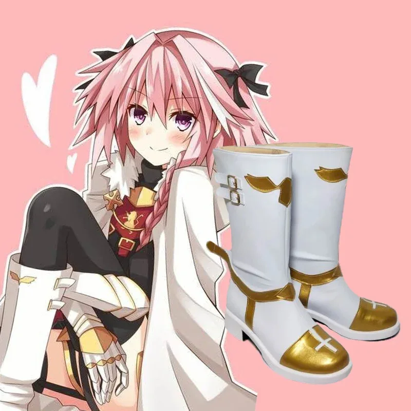 

CyNew Fate Grand Order Rider Astolfo обувь для косплея из искусственной кожи аниме ботинки для косплея обувь для вечеринки на Хэллоуин