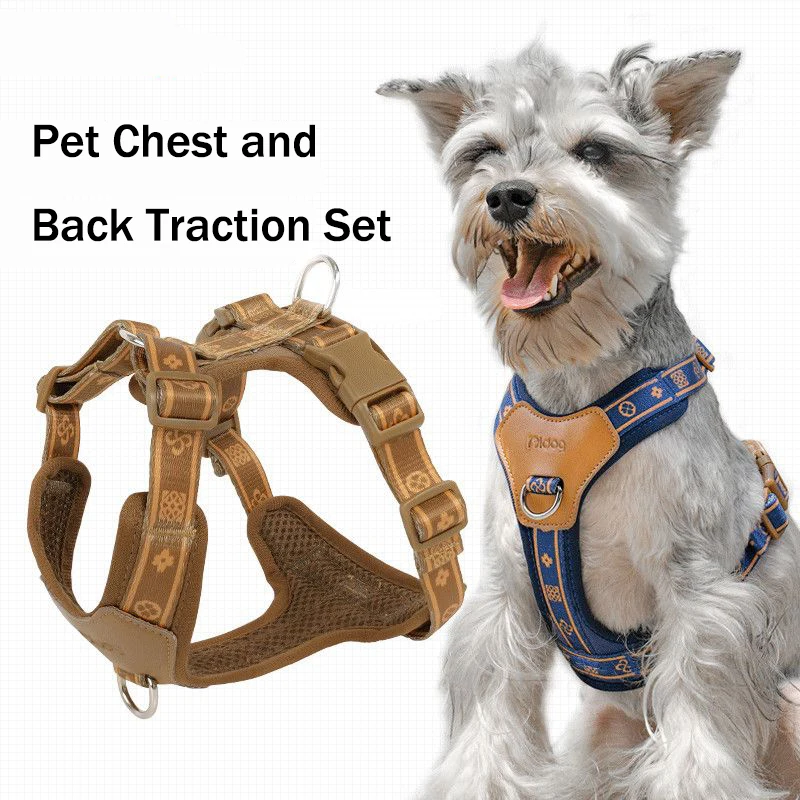 

Vest Walking Traction Rope Cat Harness Adjustable Luxurious Dog Collar Breathable Mesh Harness for Small Medium Large Pet Dogs