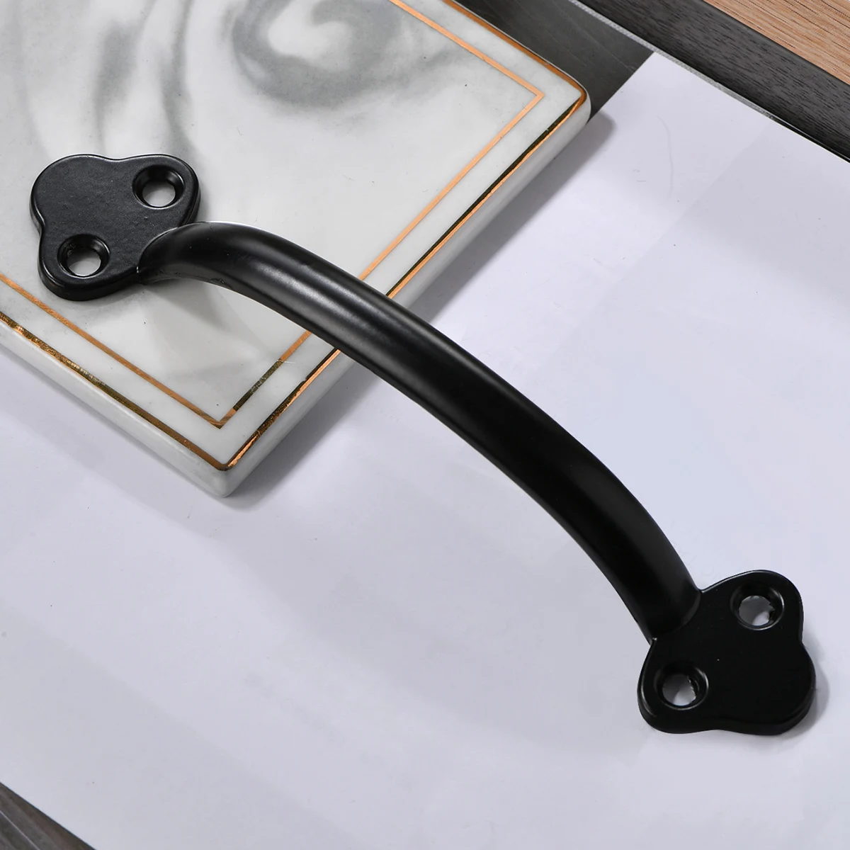 4Pcs 5.6 in Barn Door Handles Cabinet Door Handles Gate Handle Black Sliding Door Handle Door Pulls for Cabinet Fence Drawer