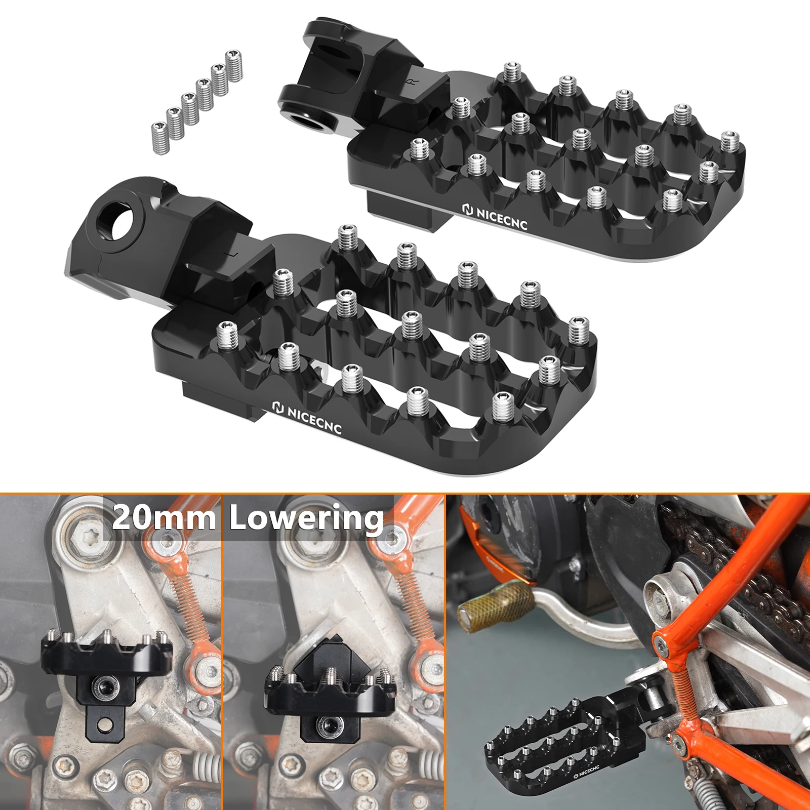 

Motorcycle Footpegs Footpeg 20mm Lowering Footrests for KTM 690 Enduro R 690 SMCR 690 SMC R 2008-2020 2021 2022 2023 2024
