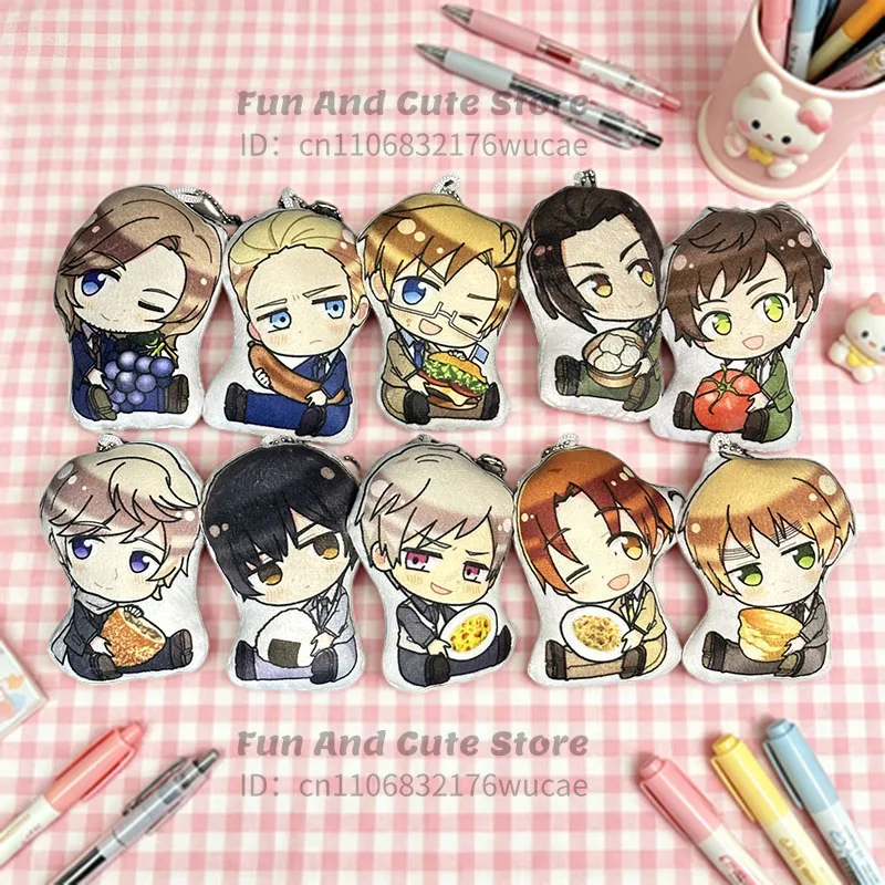 10cm Mini Axis Powers Hetalia Anime Plush Pendant - Feliciano Vargas Arthur Kirkland Ivan Stuffed Toy Bag Decor