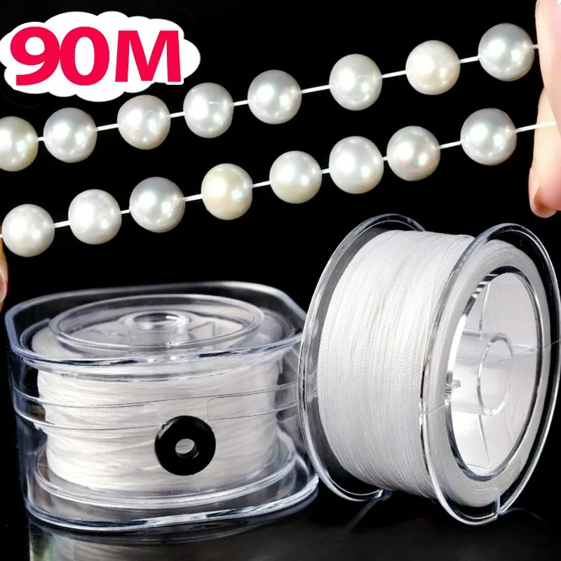 

90M/Roll DIY Elastic Bracelet Rope Box Set 0.8mm Thicken Crystal Cord Rope for Jewelry Making Beading Bracelet Necklace Rope