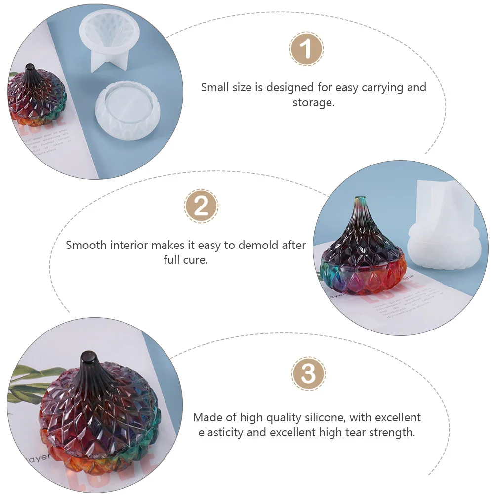 

2 шт. DIY силиконовая форма коробка для хранения эпоксидной смолы гибкий аксессуар для рукоделия легкосъемный гладкий интерьер портативный маленький размер