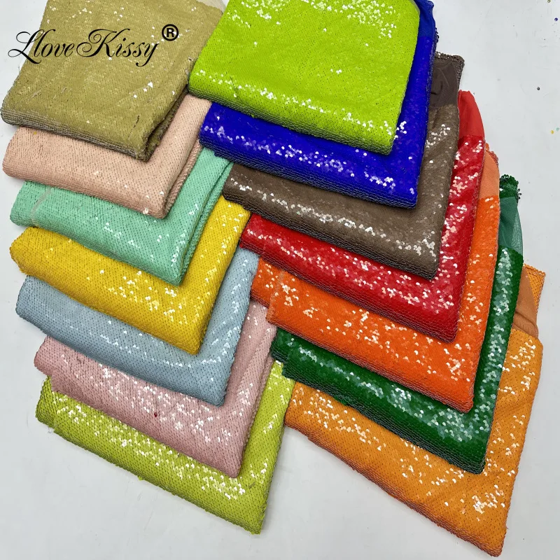 

Classic 14 Colors High-density Mesh Embroidery 5MM Sequin Fabric DIY Sewing Skirt Dress Jacket Fashion Pearl Fabric Width 125CM
