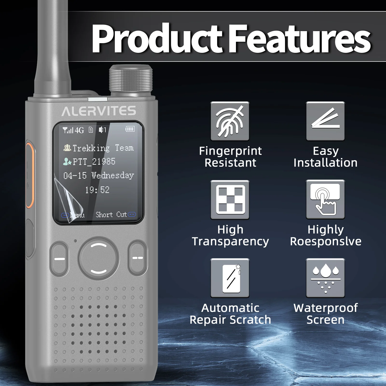 BAOFENG AT 1 Screen Protector Cover Walkie Talkie HD Clear Anti-Scratches Only For ALERVITES PoC Two Way Radio Accessories