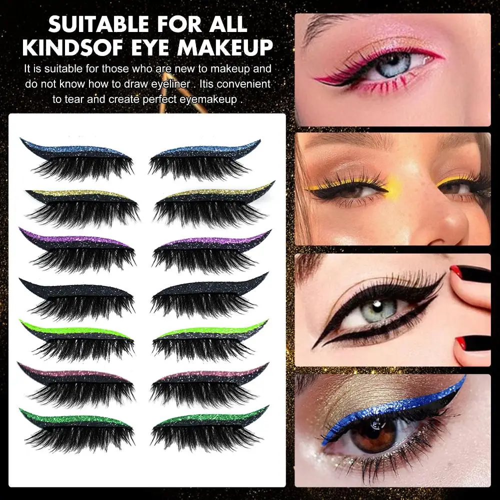 Self Adhesive Lazy Eye Shadow Eyelash Patch Eyeshadow Color Random Reusable Eyeshadow Eyelash Stickers Quick Makeup