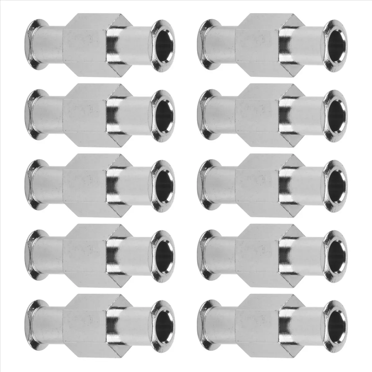 LUCK 10Pcs Coupler Luer Syringe Connector Metal Double Joints Luer Lock Adapter Coupler for Pneumatic Parts