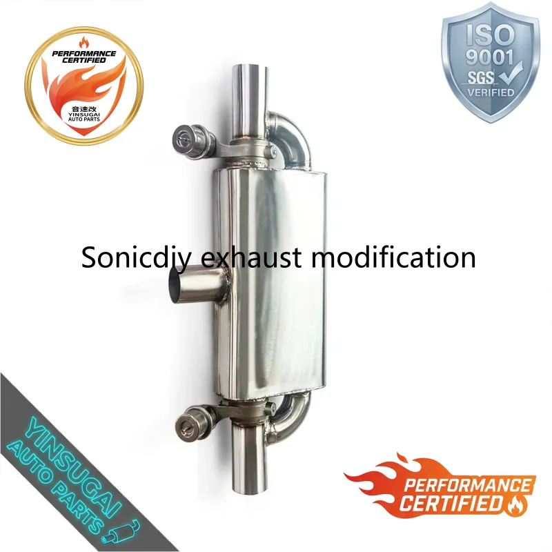 Cuski Universal Stainless Steel Valved Muffler Exhaust High Performance Modified Perfect Installation Racing