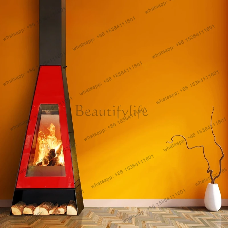 Spain imported hanging fireplace series real fire wood indoor heating villa