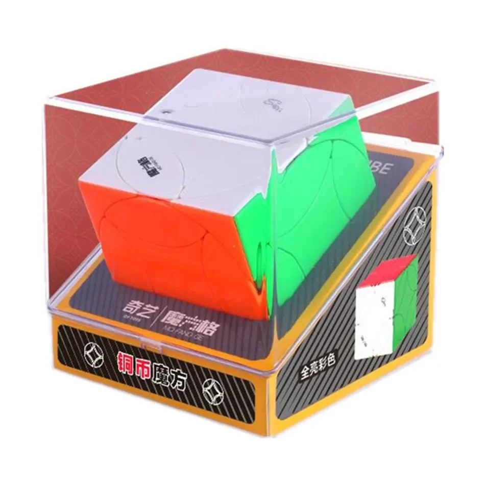 [JudyCube] Qiyi Copper Coin Cube Stickerless Magic Cube Special Shaped Qiyi Coin Magic Cube Fun Puzzle Cubo Magico Toy Gifts