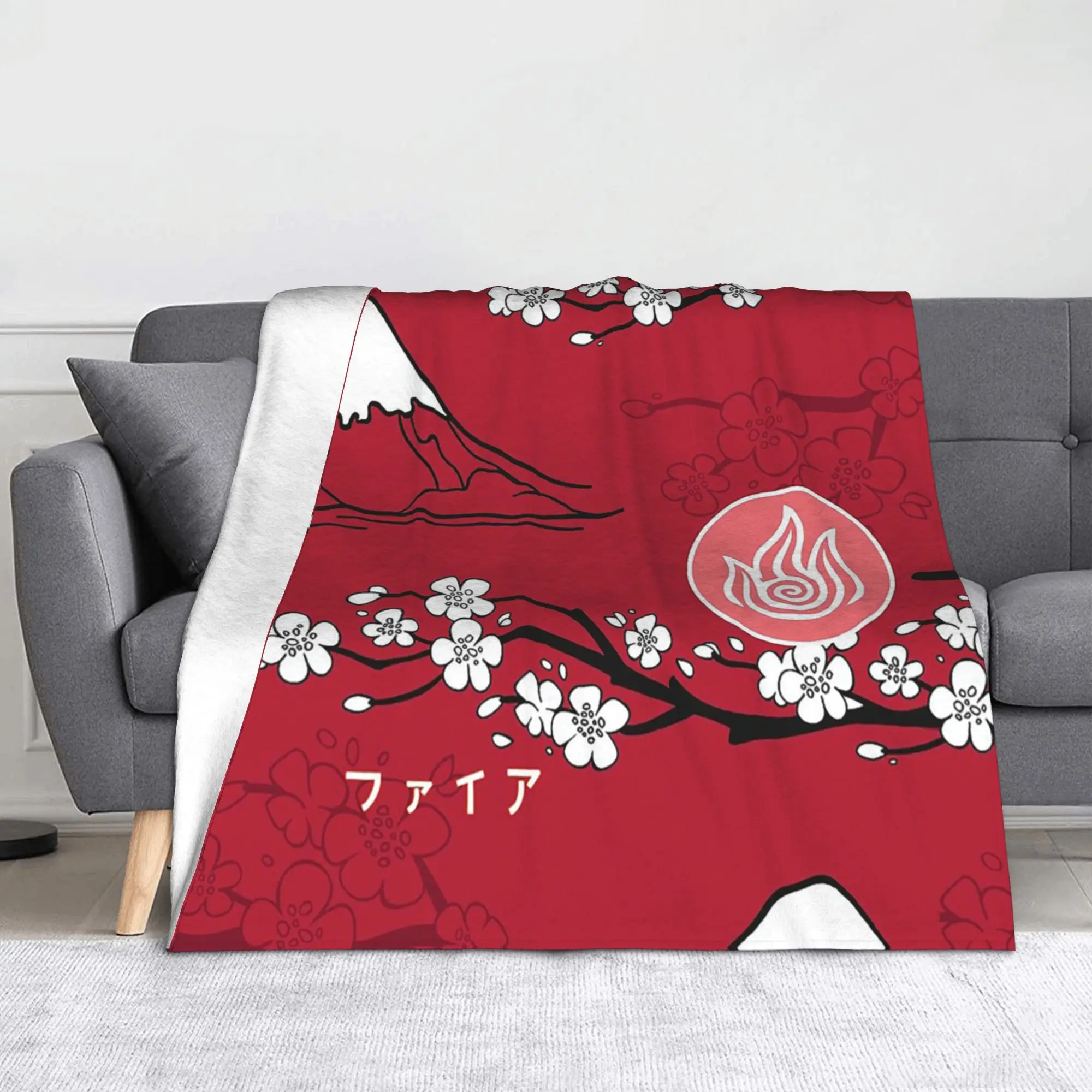 Fire Nation Blossom Blanket Fleece Textile Decor Avatars Anime Airbenders Multi-function Throw Blanket for Bed Outdoor Bedspread