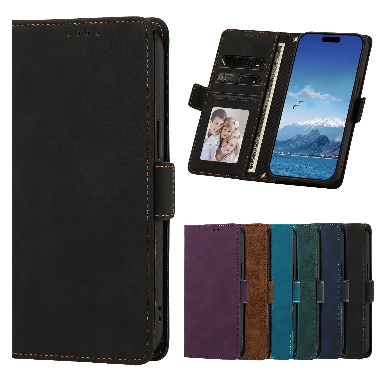 Practical Leather Flip Wallet Case Convenient Card Slots Magnetic Closure for Oneplus 11 11R 10T 10 Pro 10R 9 Pro 9R 9 8T