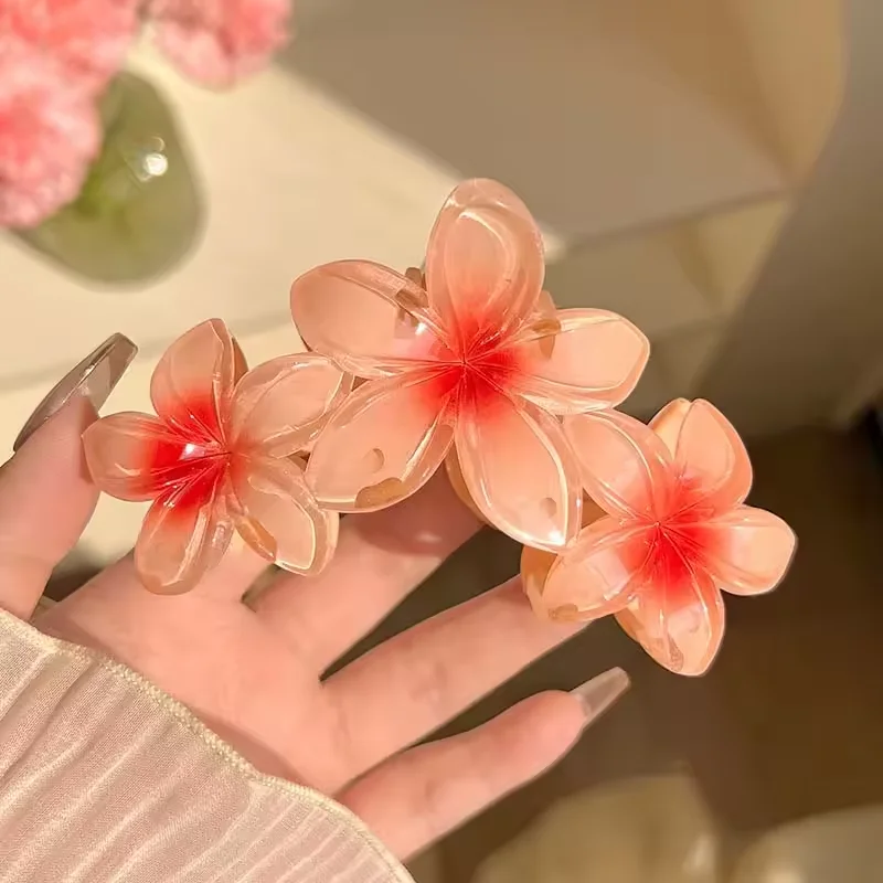 1/2 قطعة مشبك على شكل زهرة القرش على شكل زهرة القرش على شكل بيضة حلوة مشبك أنيق على شكل ذيل حصان للحفلات مشبك شعر عصري