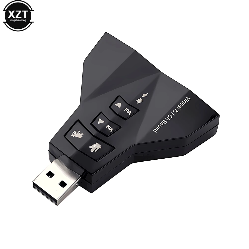 External Virtual USB SOUNDcard 7 In 1 Channel  3D Sound Audio Adapter Dual Microphone Dual Audio Interface Output Independent