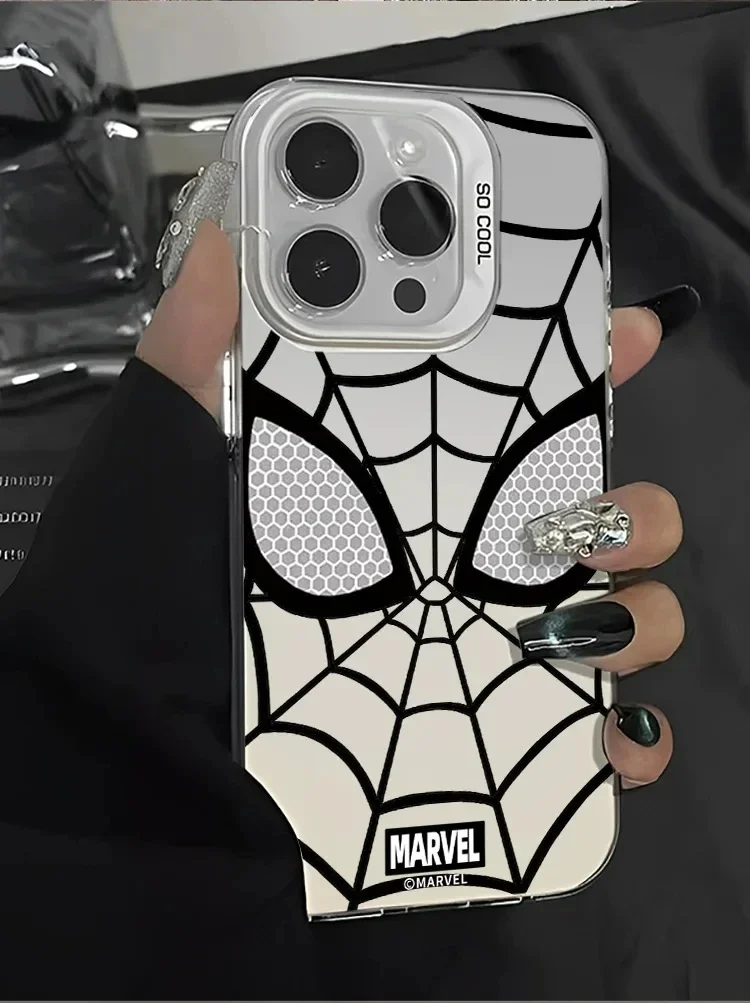 جراب هاتف أنيمي ثلاثي الأبعاد برسوم كرتونية أعجوبة ، ملثمين ، سبايدرمان ، مدرع رائع ، ليزر ، غطاء مضاد للسقوط لهواتف آيفون 15 و 14 و 13 و 12 و 11 برو ماكس #5