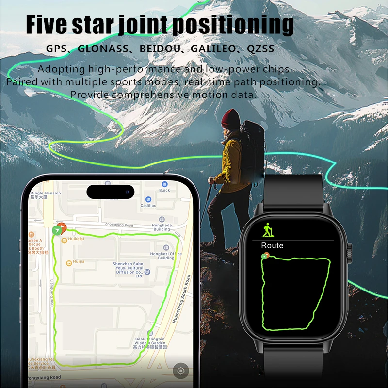 2025 ساعة ذكية جديدة مراقبة الصحة مدرب رياضي GPS وقت مريح للرجال ملكة جمال هدية ركوب الجري السباحة المسار مقاوم للماء #5