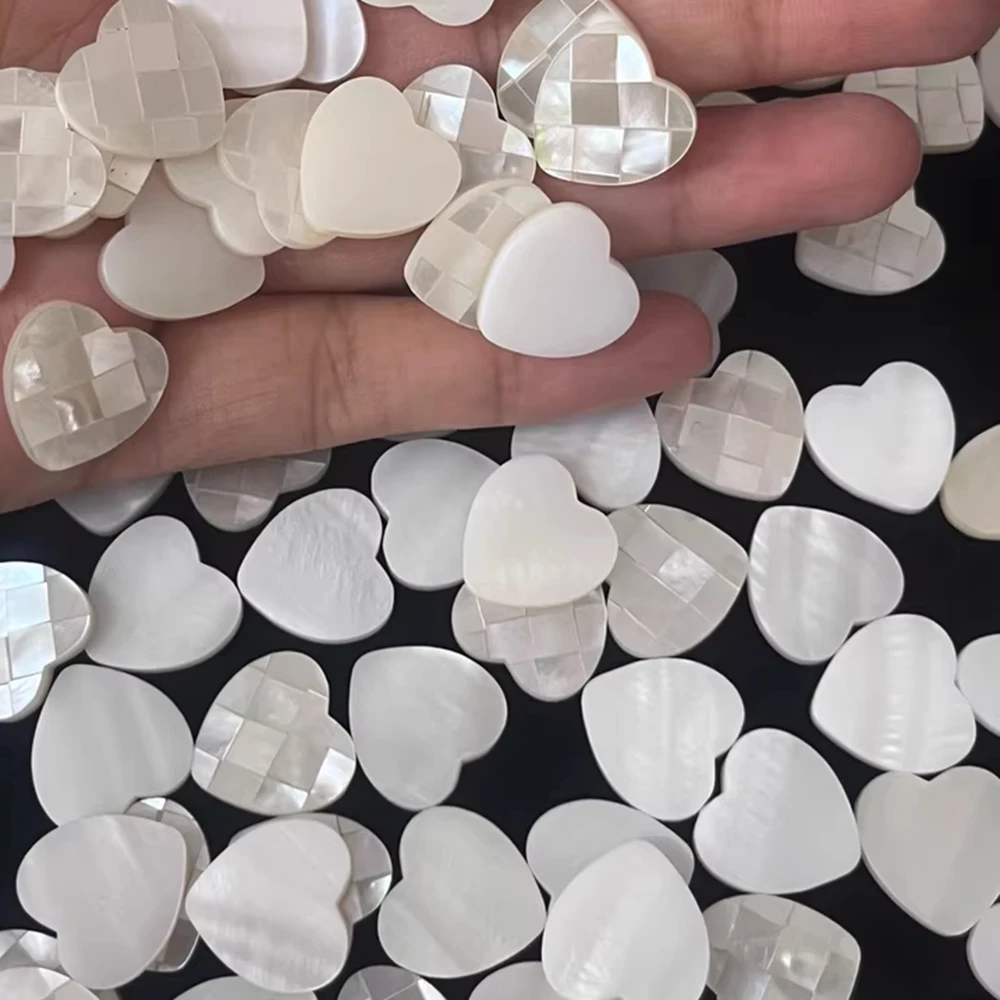 Natural White Mother of Pearl Loose Beads Heart Shape Shell for Jewelry Making DIY Bracelet Handmade Accessories