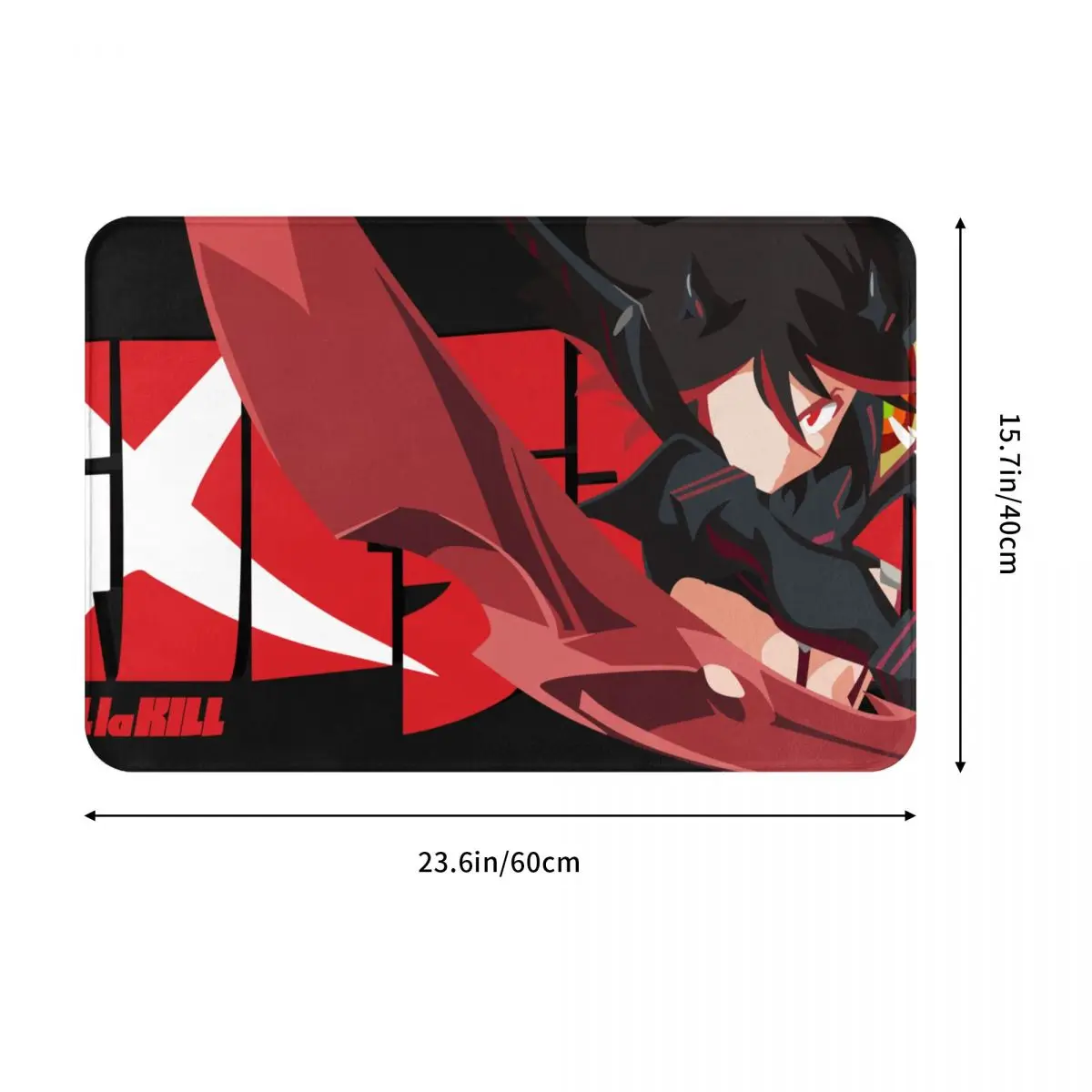 Kill la Kill Anime Bath Non-Slip Carpet Ryuko Matoi Red Flannel Mat Entrance Door Doormat Home Decoration Rug